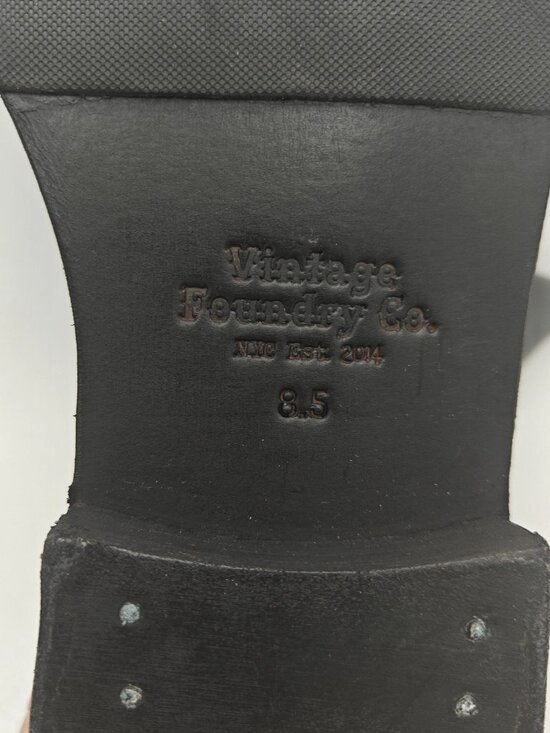 Vintage Foundry Co. Men\'s Black Leather Biker Boots Buckle Accent US 8.5 main image 6